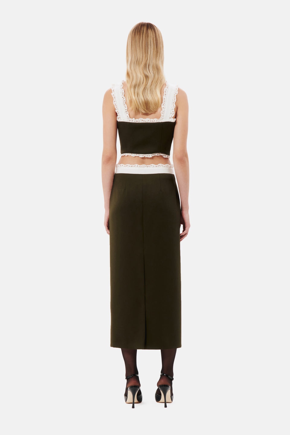 LIGHT WOOL TOP WITH ST GALLEN TRIM - 5