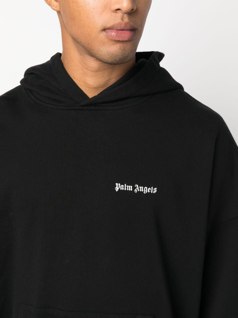 logo-embroidered cotton hoodie - 5