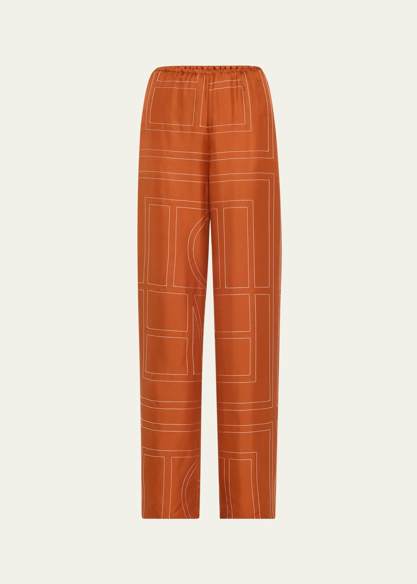 Monogram Silk Pajama Bottoms - 1