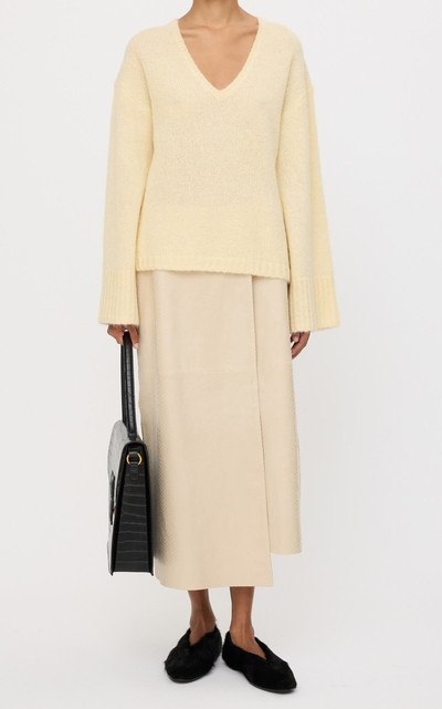 BY MALENE BIRGER Cimone Flare-Sleeve Knit Wool-Blend Sweater yellow outlook