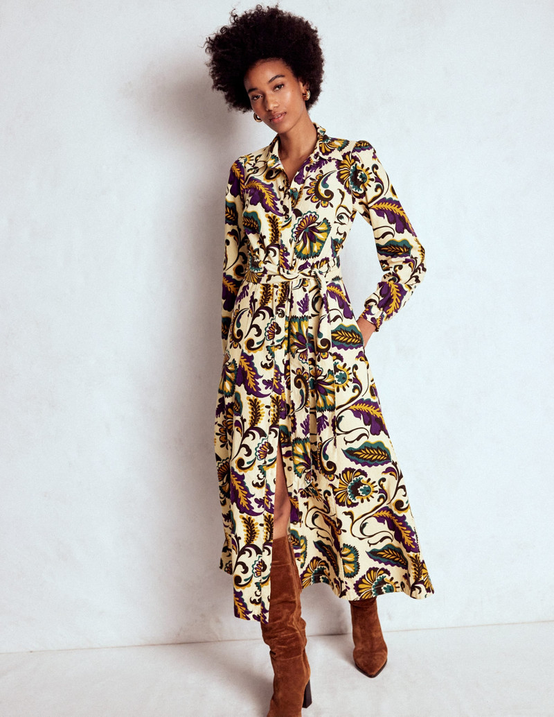 Clara Cord Midi Dress-Multi, Ornate Meadow 5