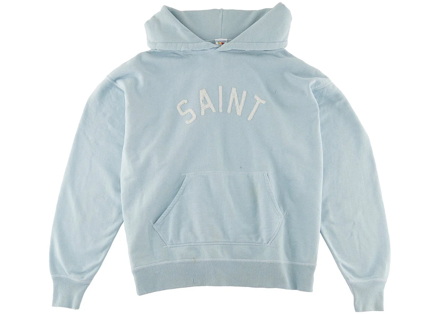 Saint Mxxxxxx Felt Hoodie Vintage Blue - 1
