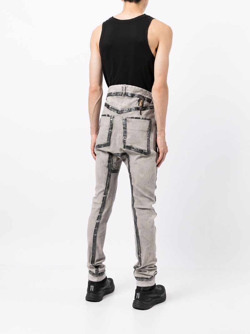metallic-print detail jeans - 4