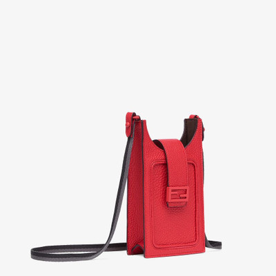 FENDI Red leather cell phone holder outlook