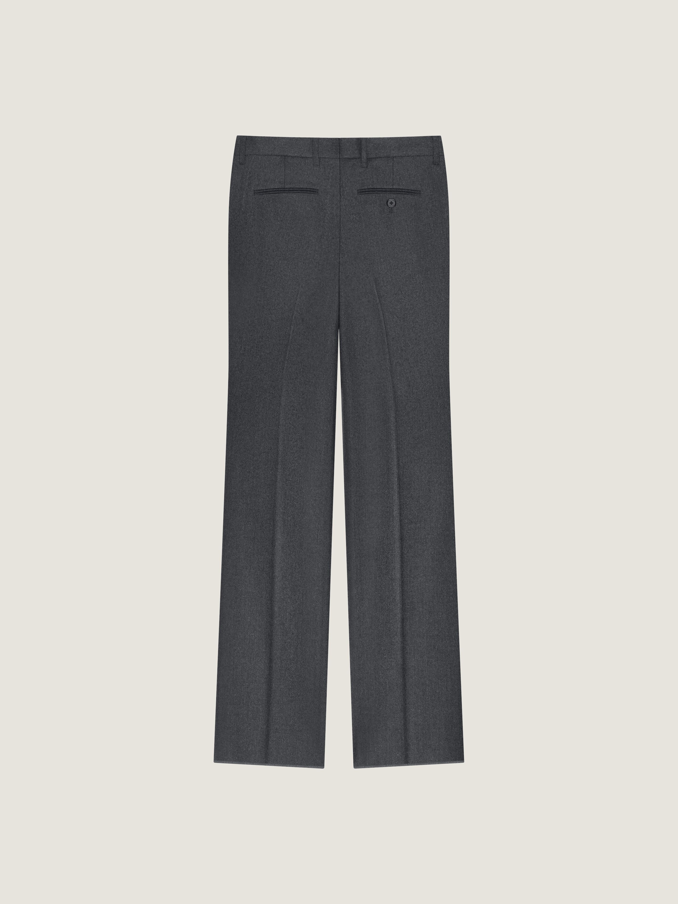 STRAIGHT LEG TAILORED TROUSERS IN FLANNEL - 2