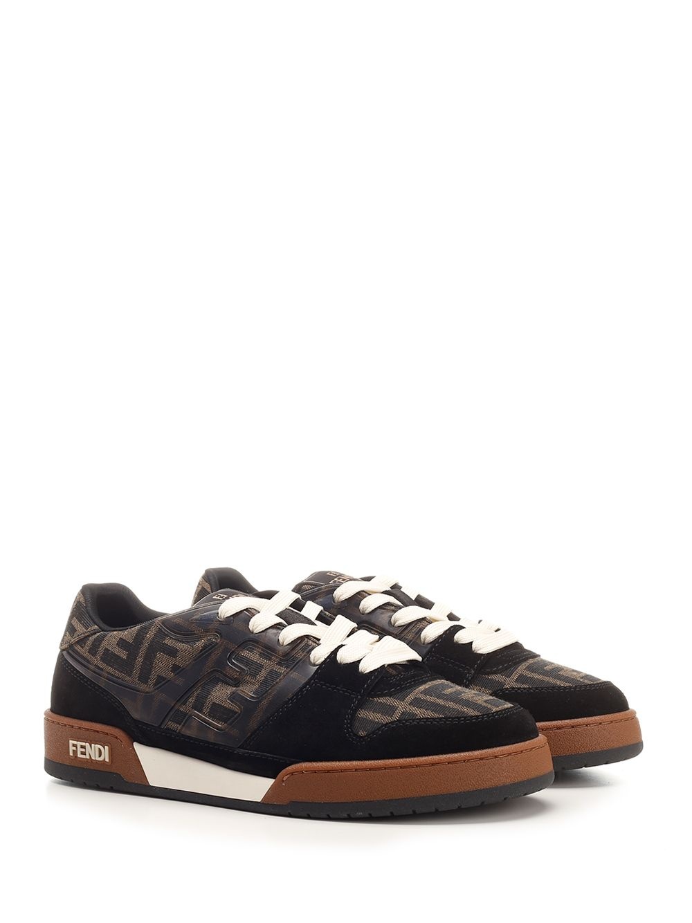 Match Mix Calf Leather + Ff Logo Sneakers Black - 2