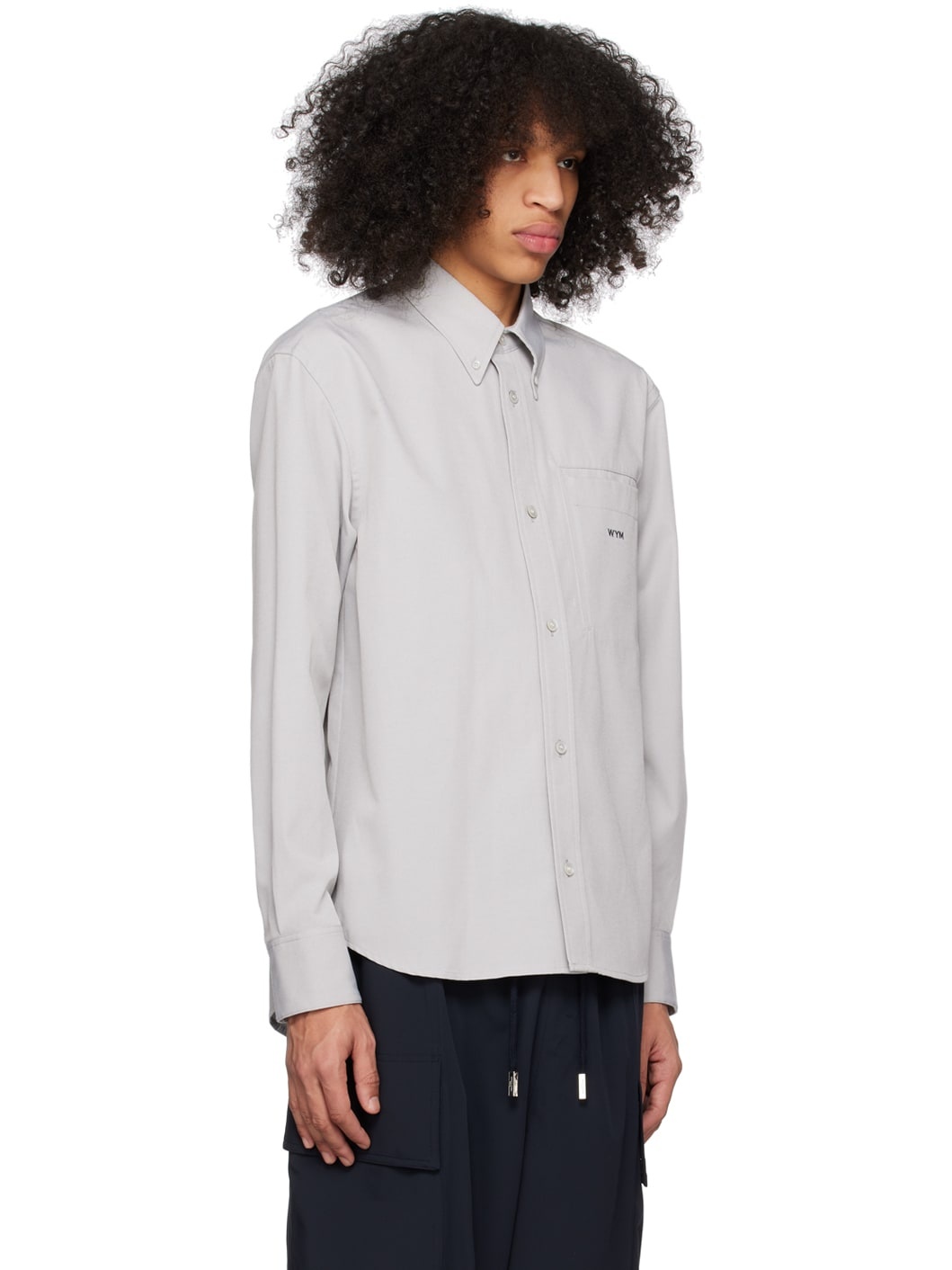 Gray Embroidered Shirt - 2