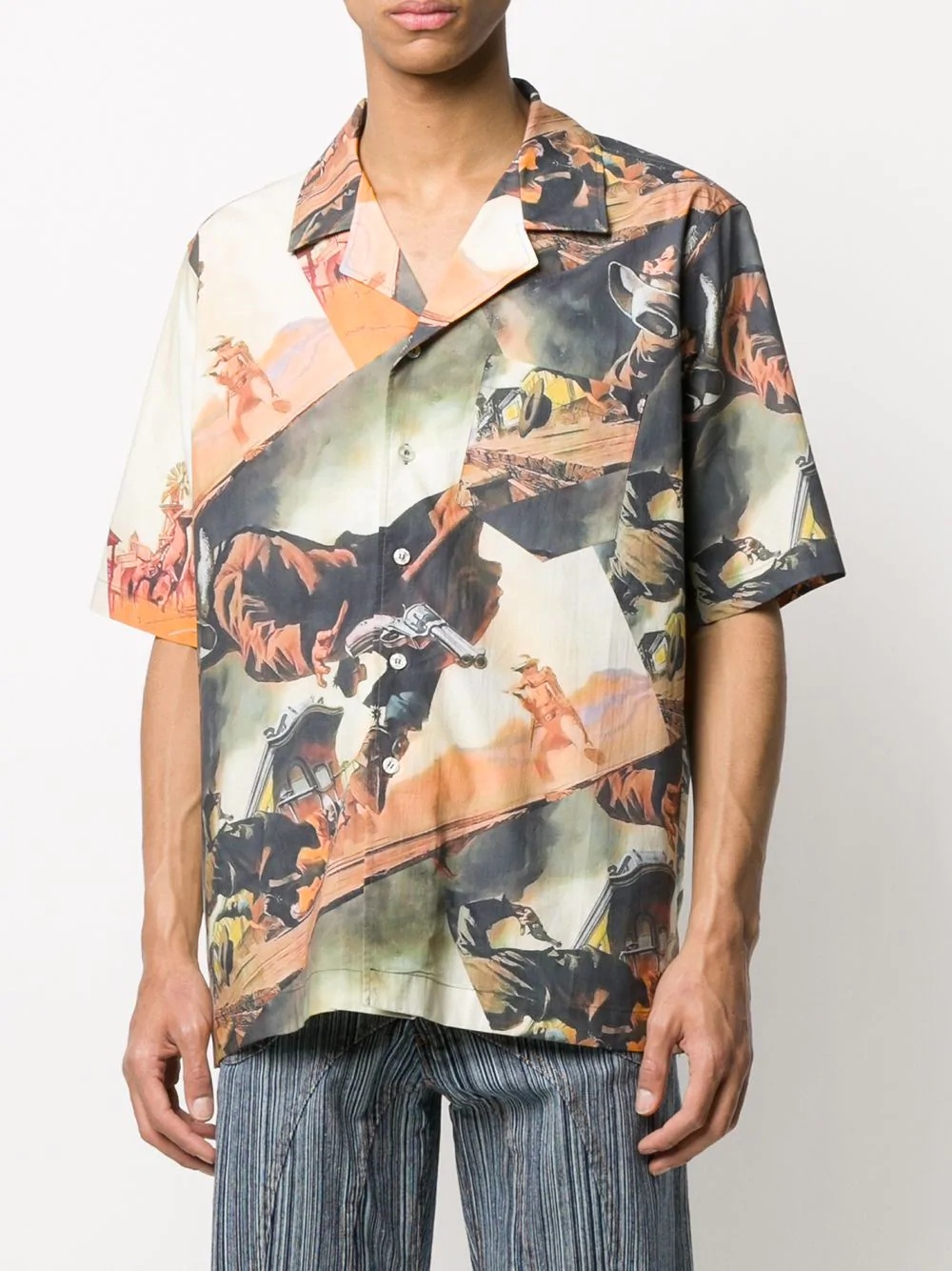 gunslinger-print Hawaiian shirt - 3