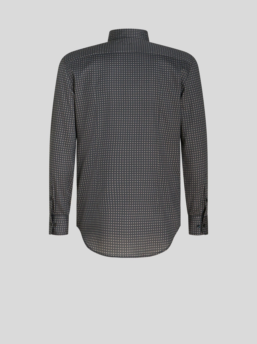 MICRO GEOMETRIC PRINT COTTON SHIRT - 2