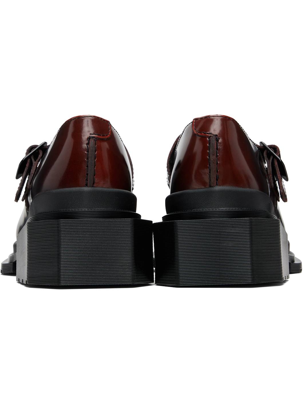 Black & Burgundy Maybole Square Toe Mary Jane Heels - 2
