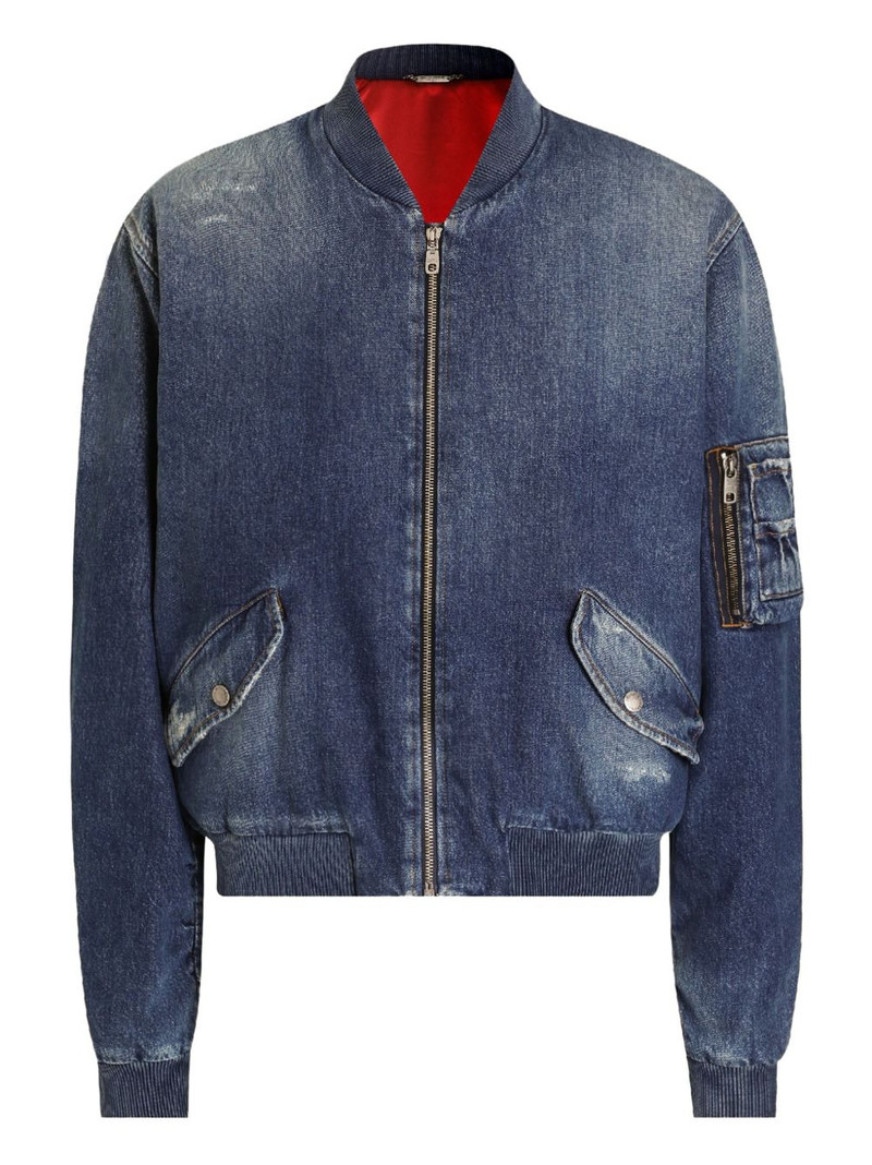 zip-up denim bomber jacket 1