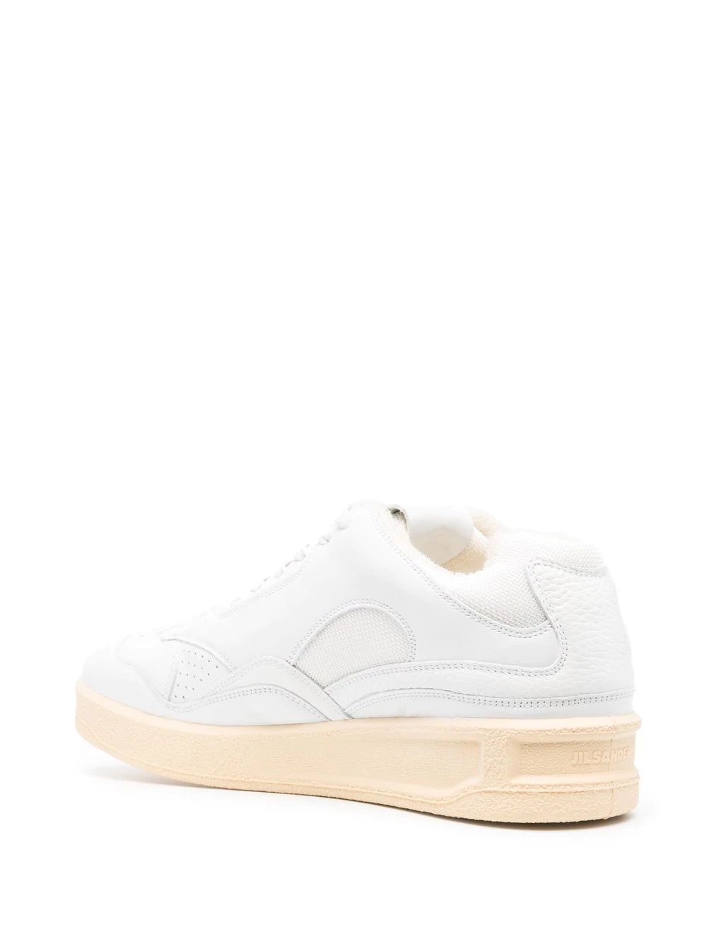 panelled low-top leather sneakers - 3