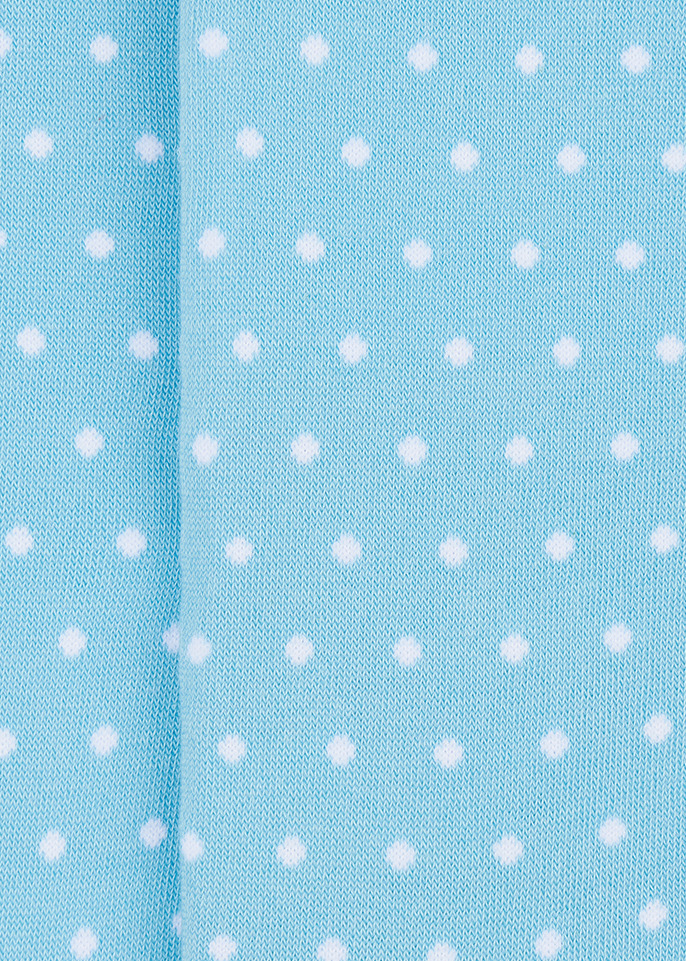 Pale Blue Cotton-Blend Polka Dot Socks - 3