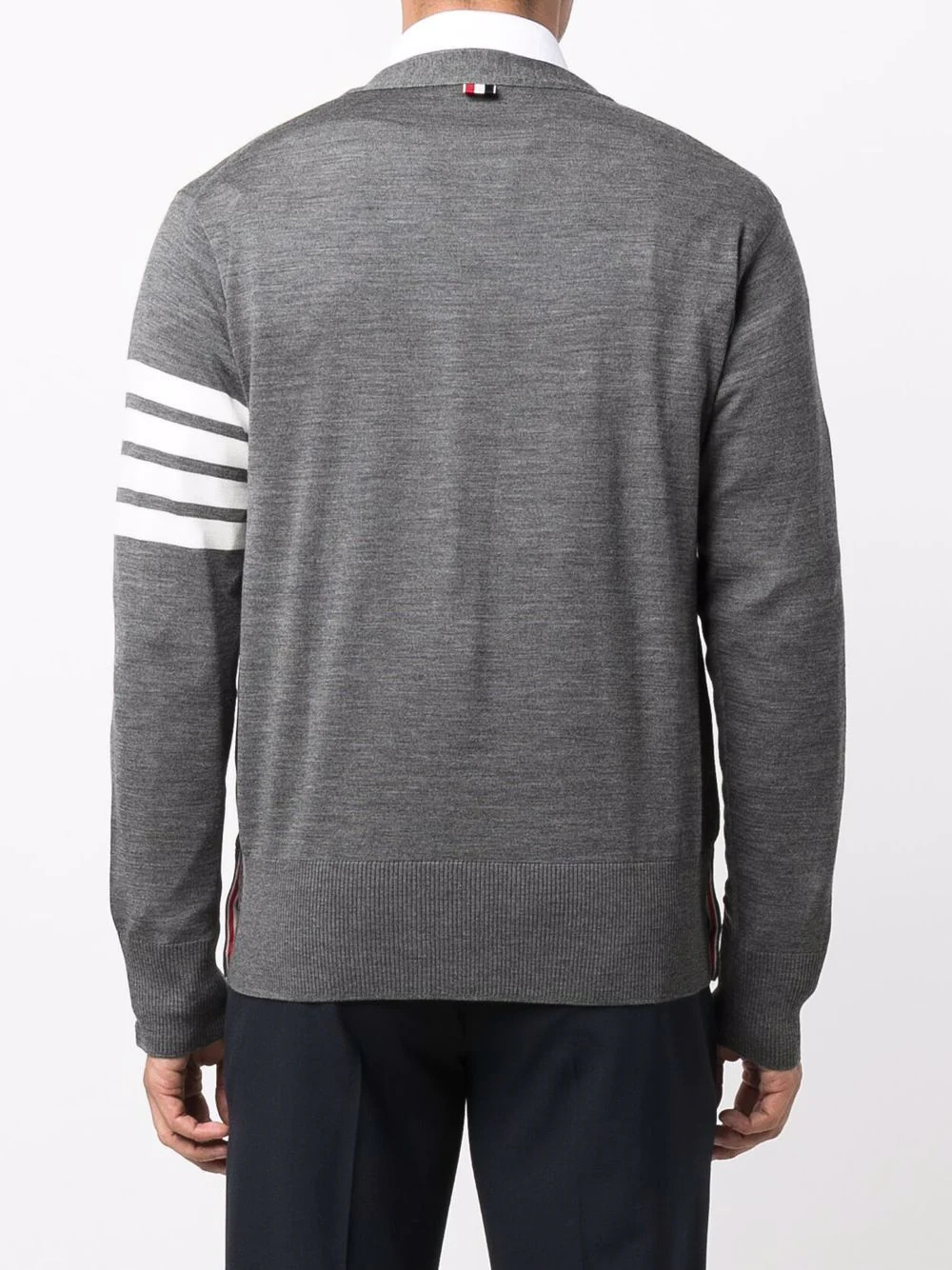 Classic V-Neck Cardigan With 4 Bar - 4