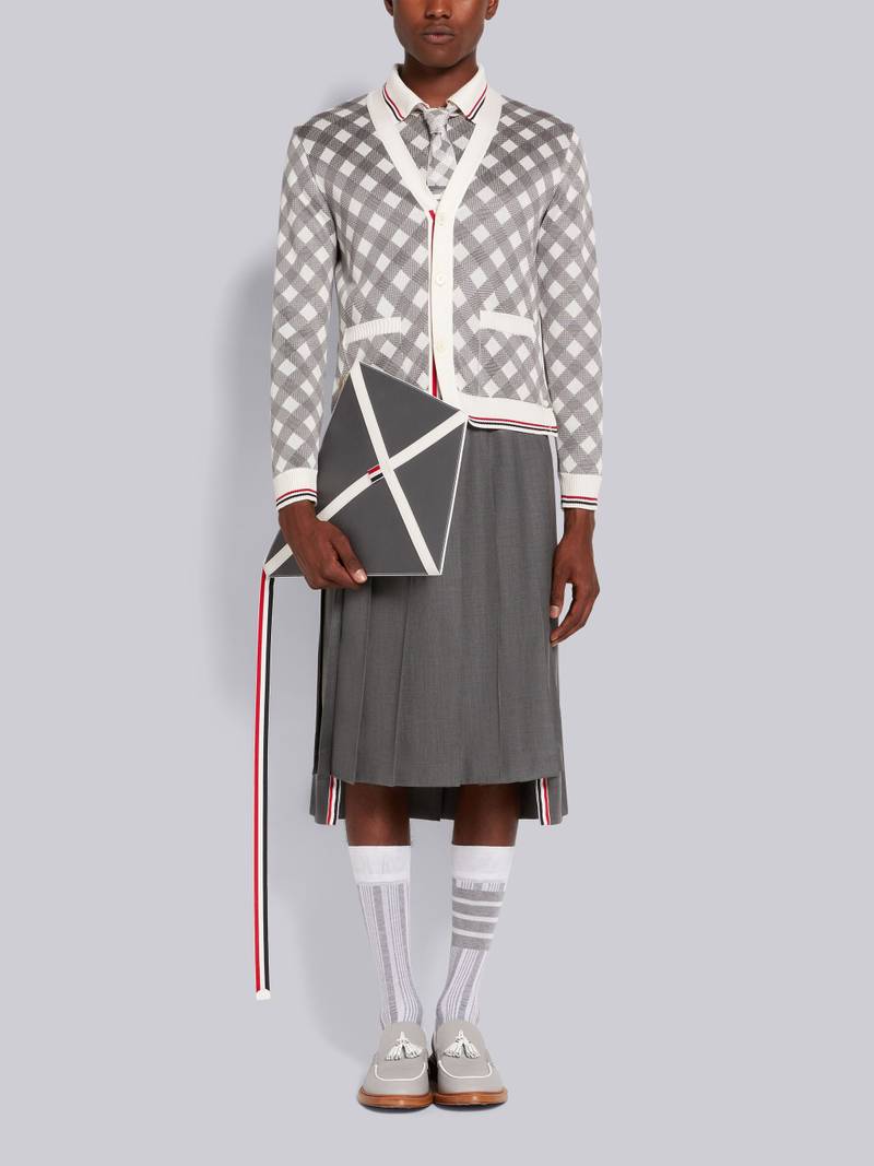 Dark Grey Pebble Grain Leather Kite Bag 4