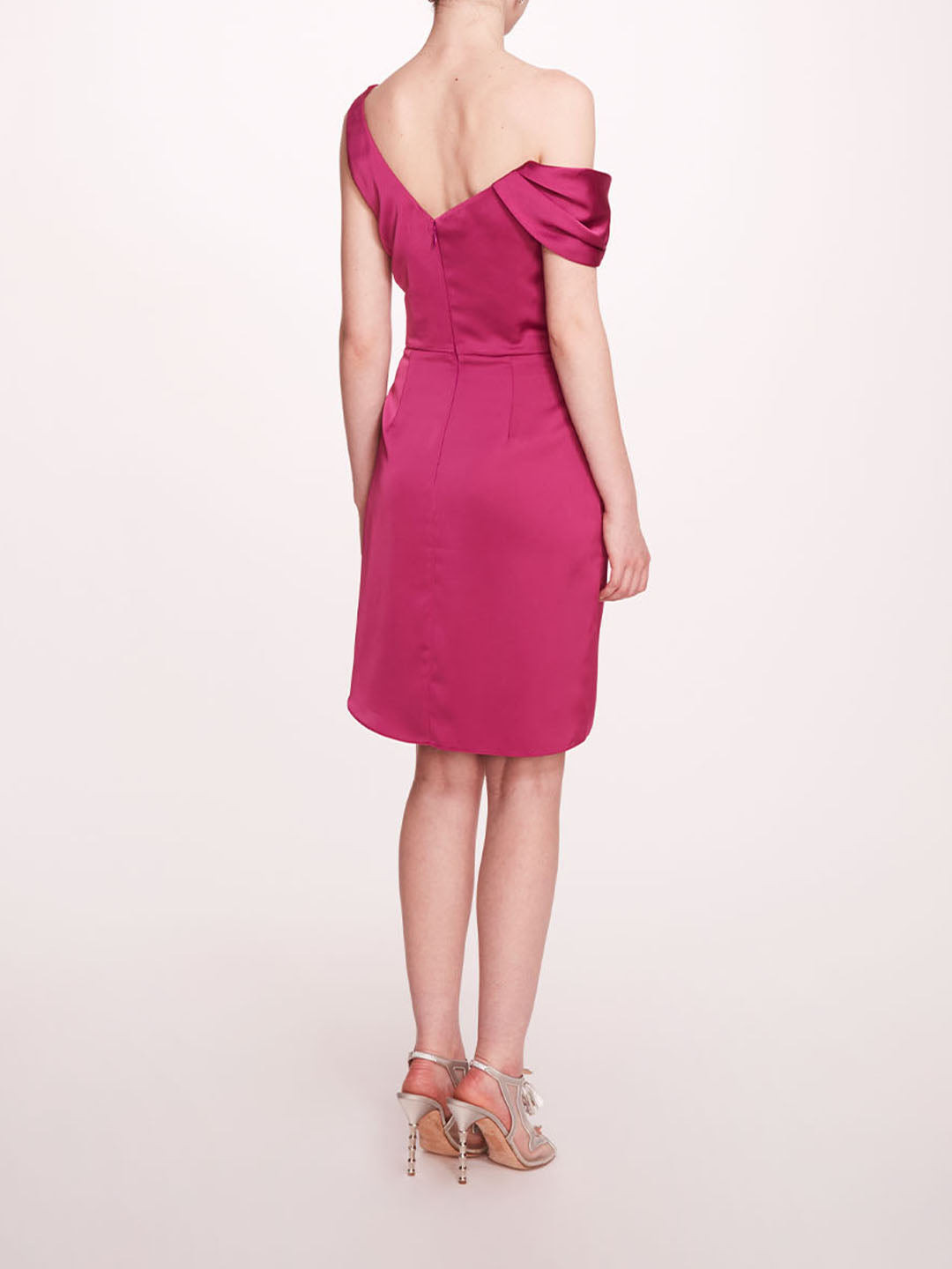 ASYMMETRICAL SATIN MINI DRESS - 2
