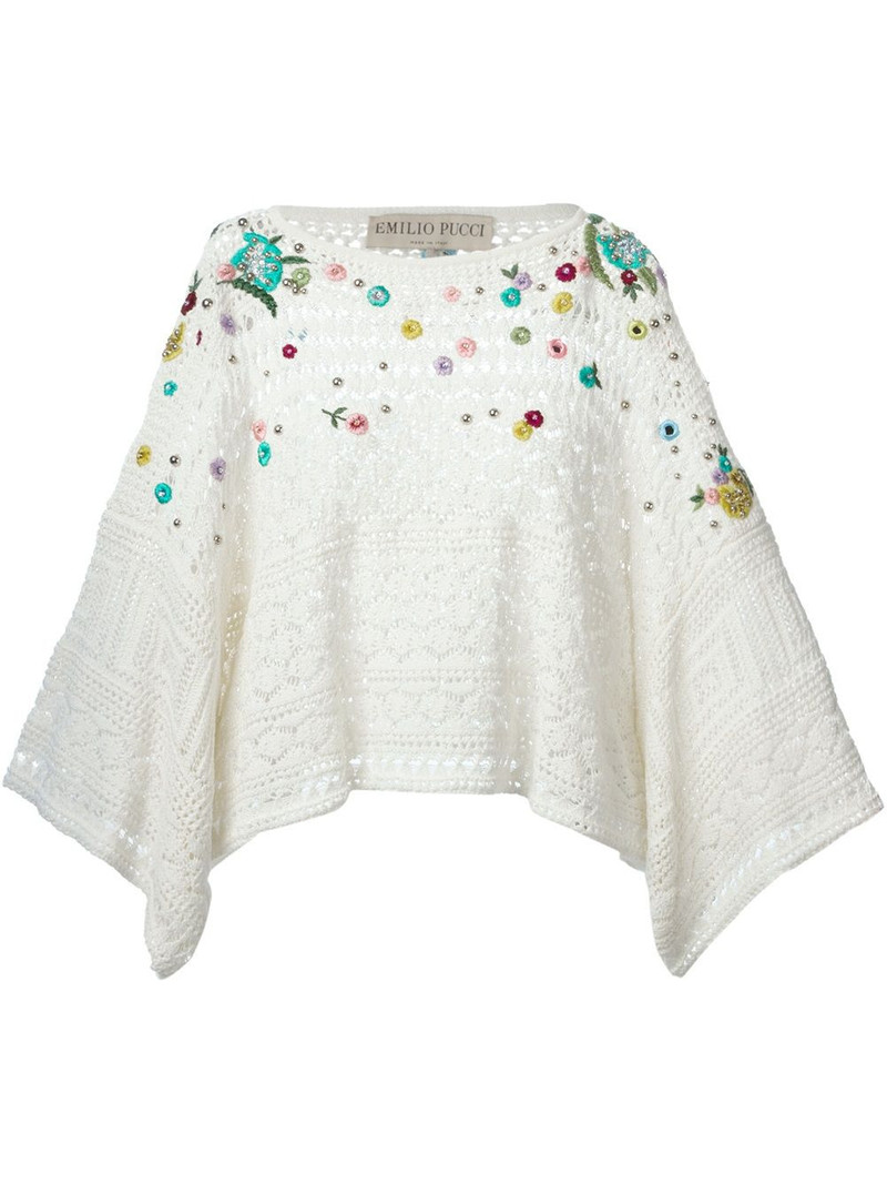 embroidered crochet poncho 1