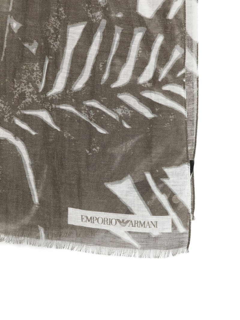 EMPORIO ARMANI leafy-print scarf outlook