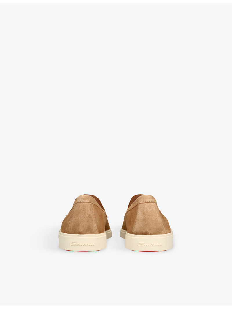 Santoni Almond-Toe Suede Loafers outlook