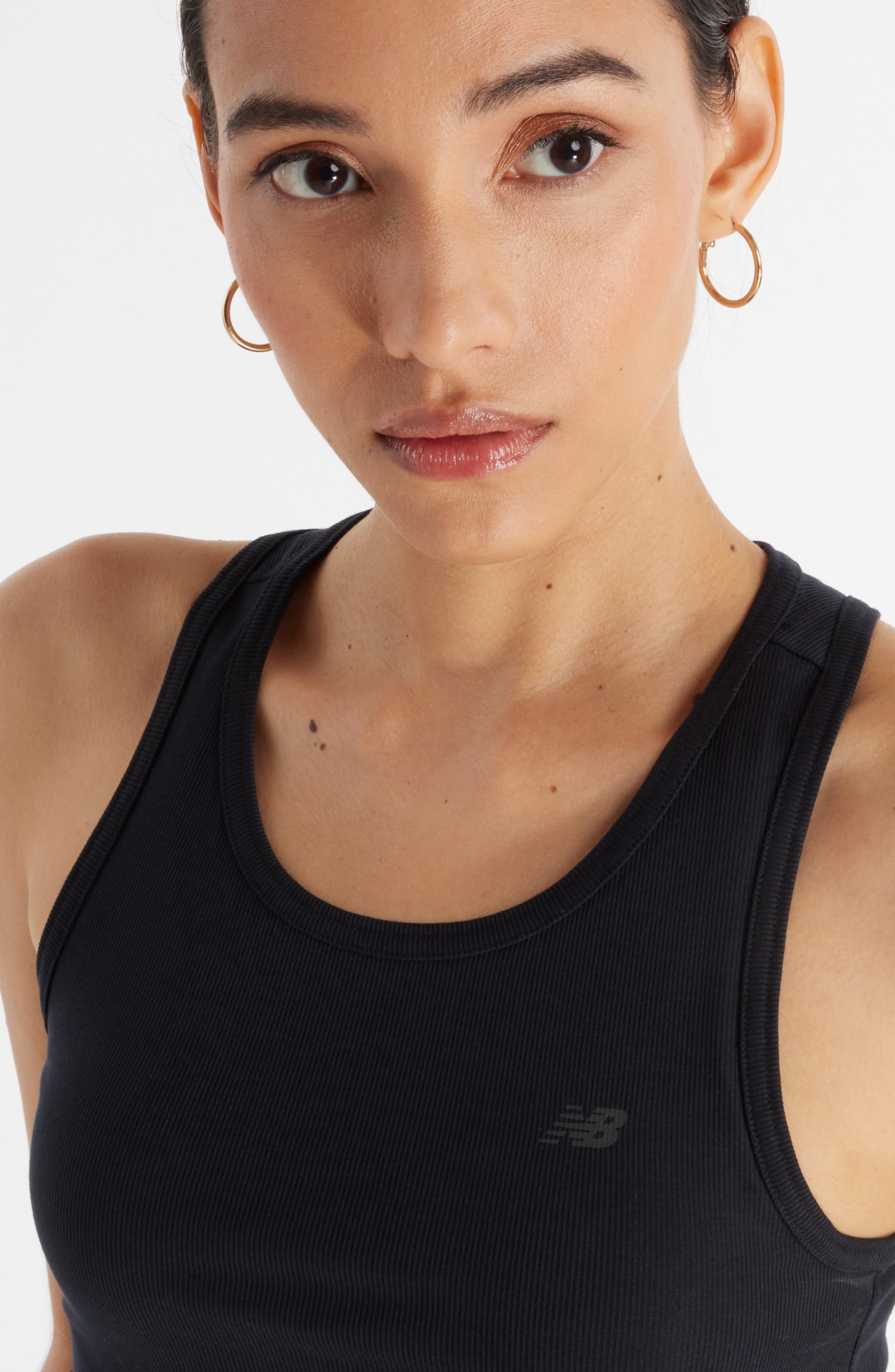 New Balance Performance Rib Crop Tank in Black at Nordstrom - 4