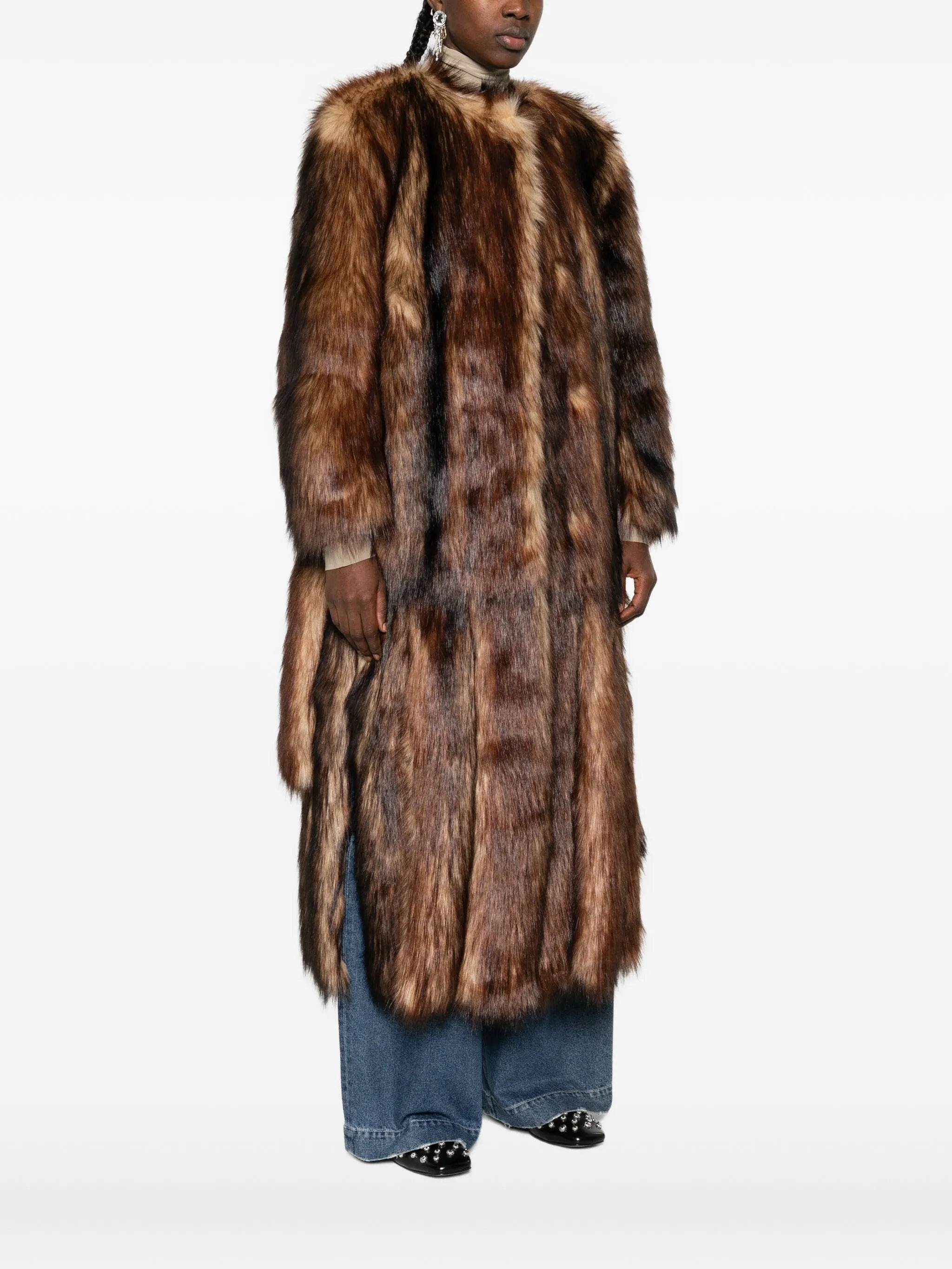 Simone Rocha Belted Faux-fur Coat - 4
