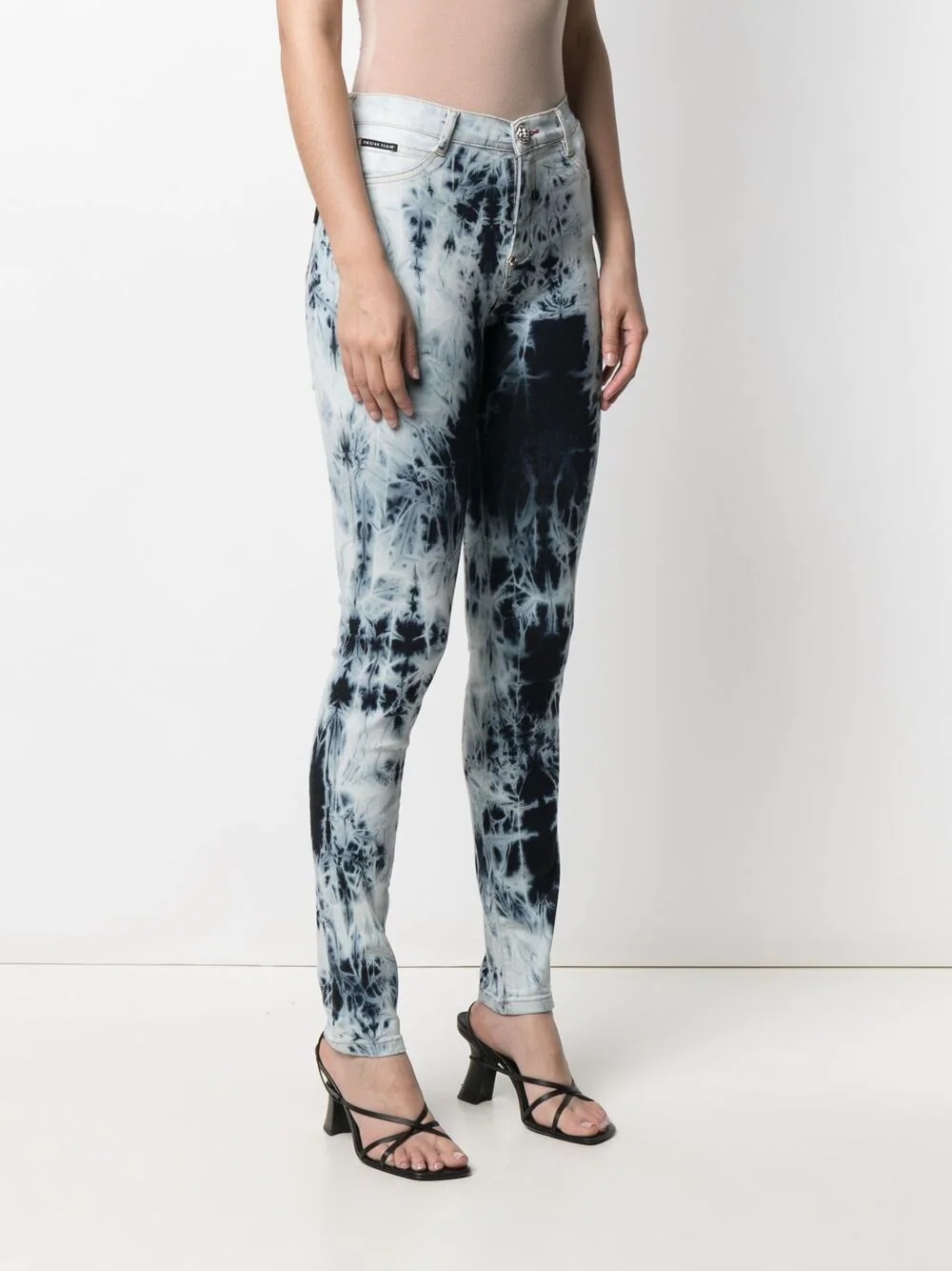 high-waisted acid-wash jeggings - 3