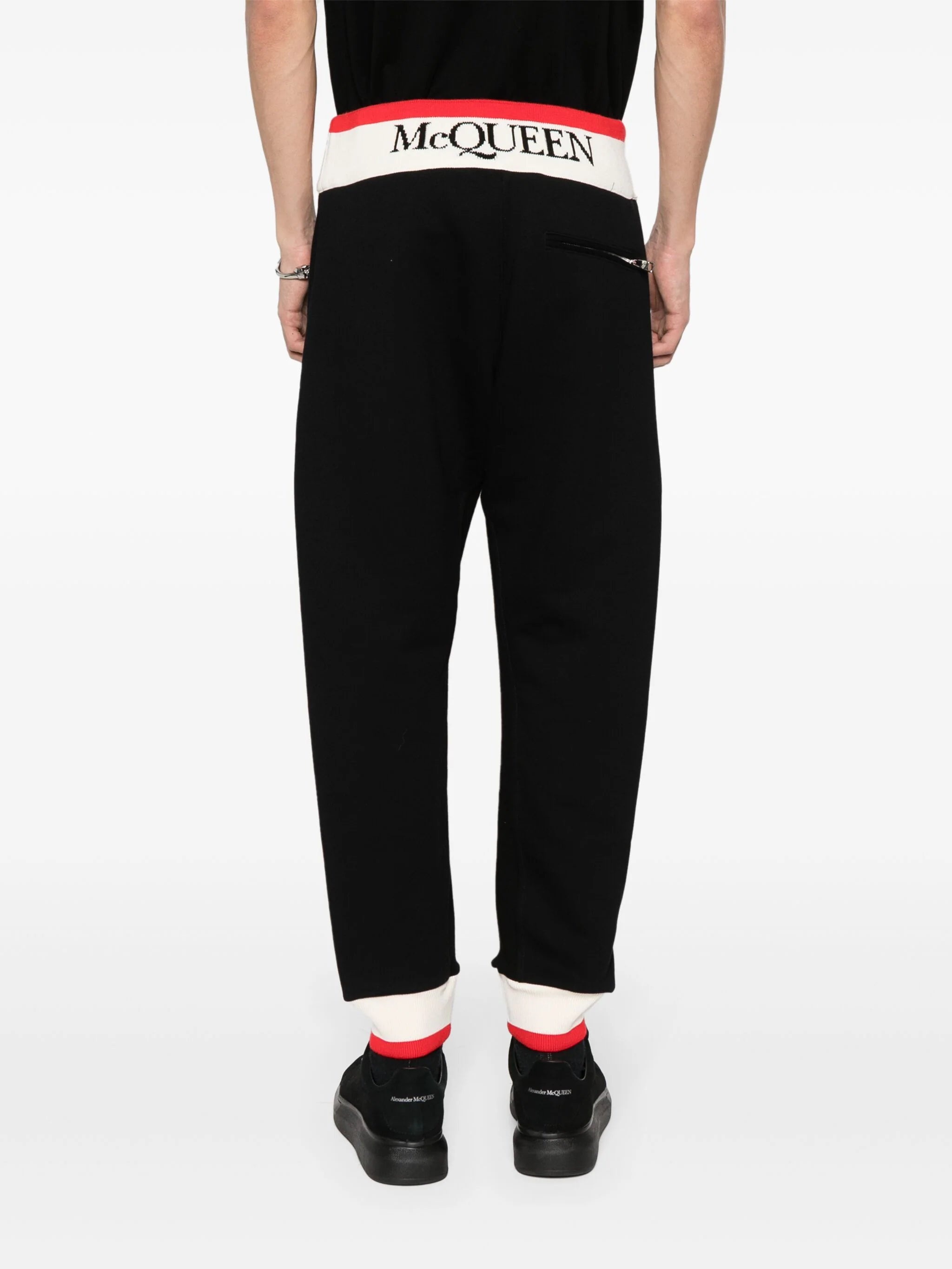 LOGO-PRINT STRAP COTTON TRACK PANTS - 3