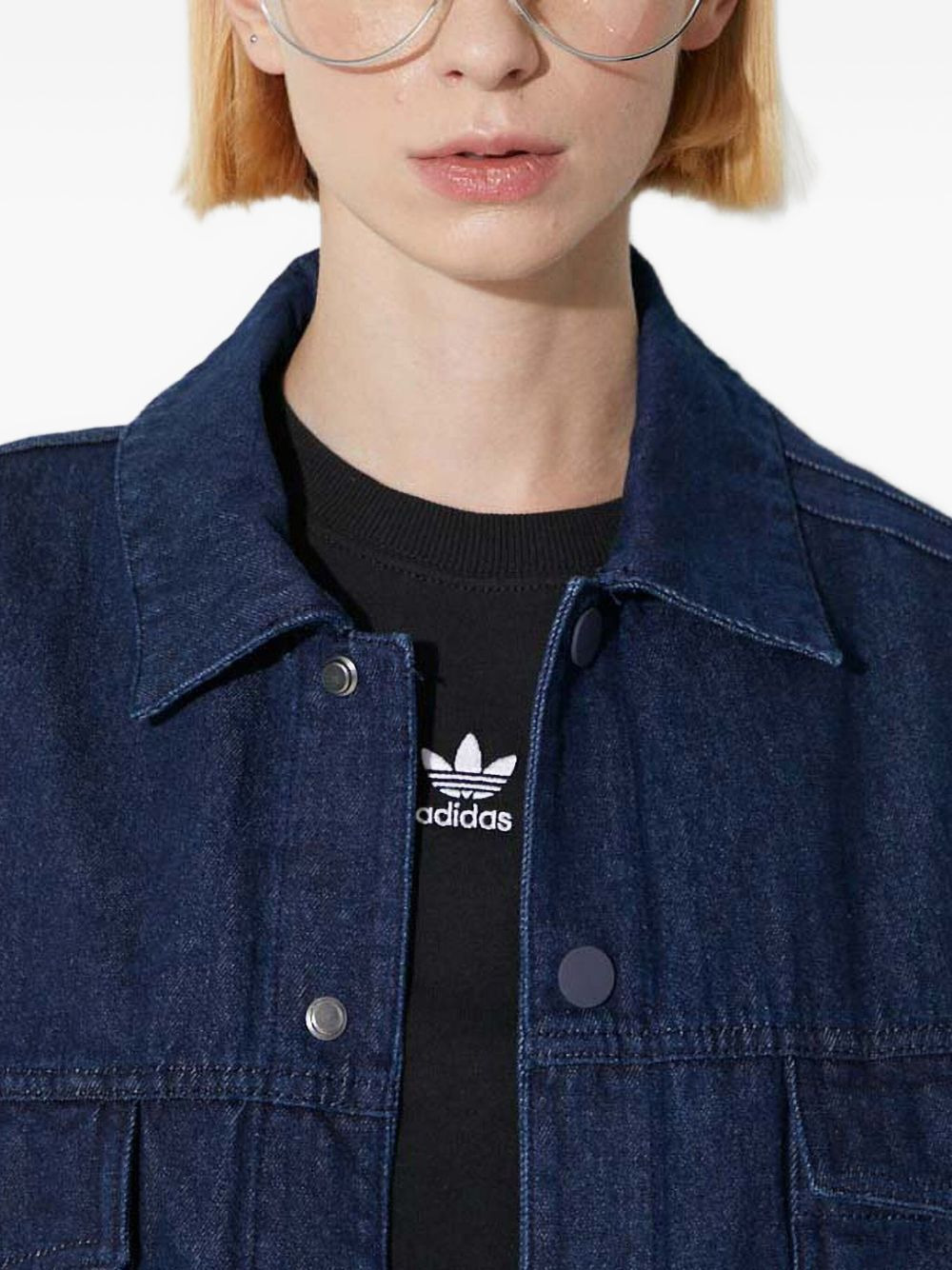 denim panelled jacket - 5