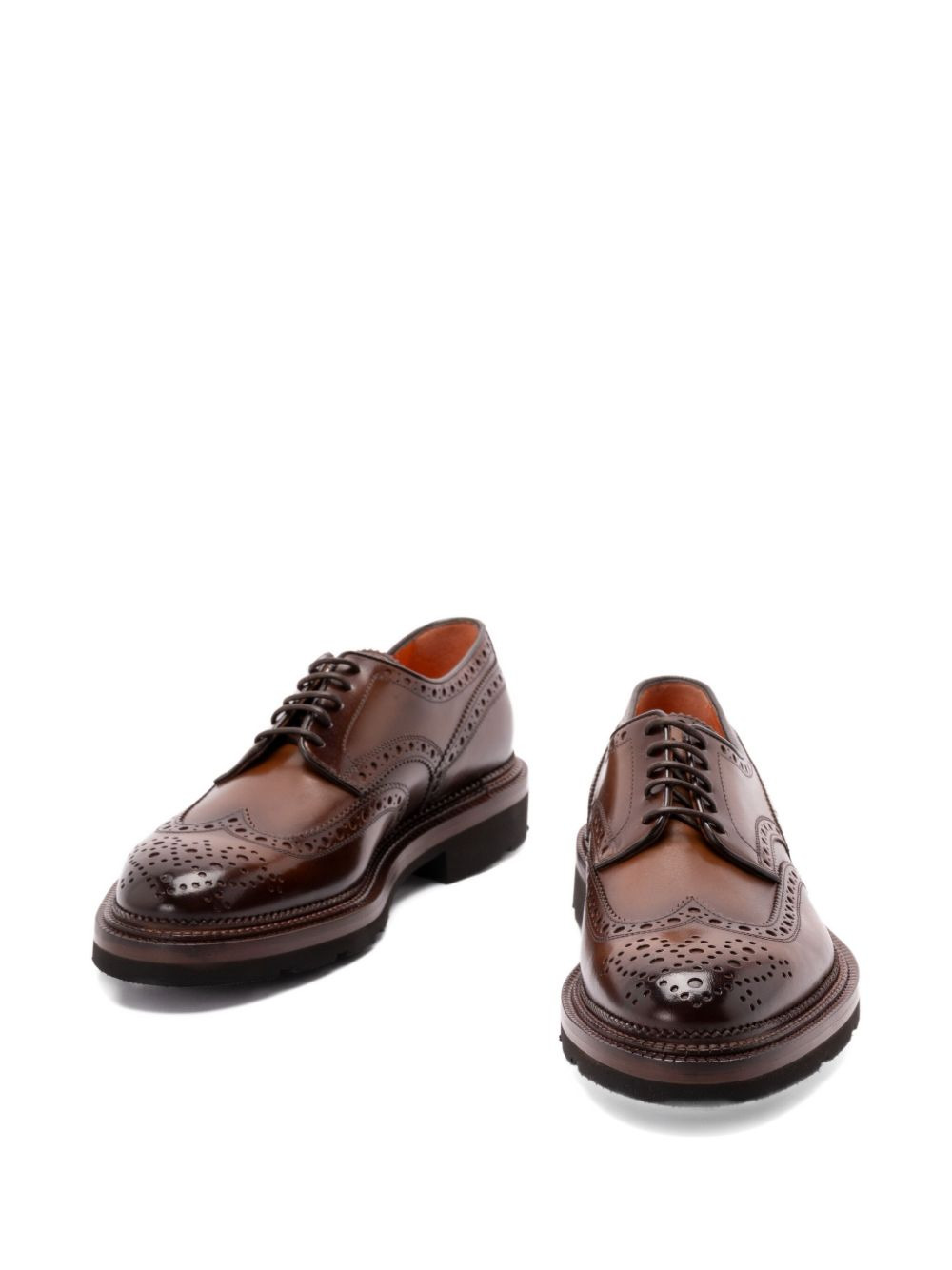lace-up brogue-detail derby shoes - 4