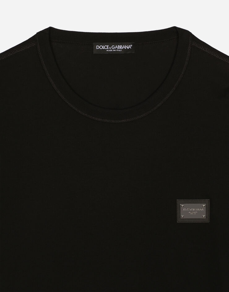 Cotton T-shirt with branded tag - 3