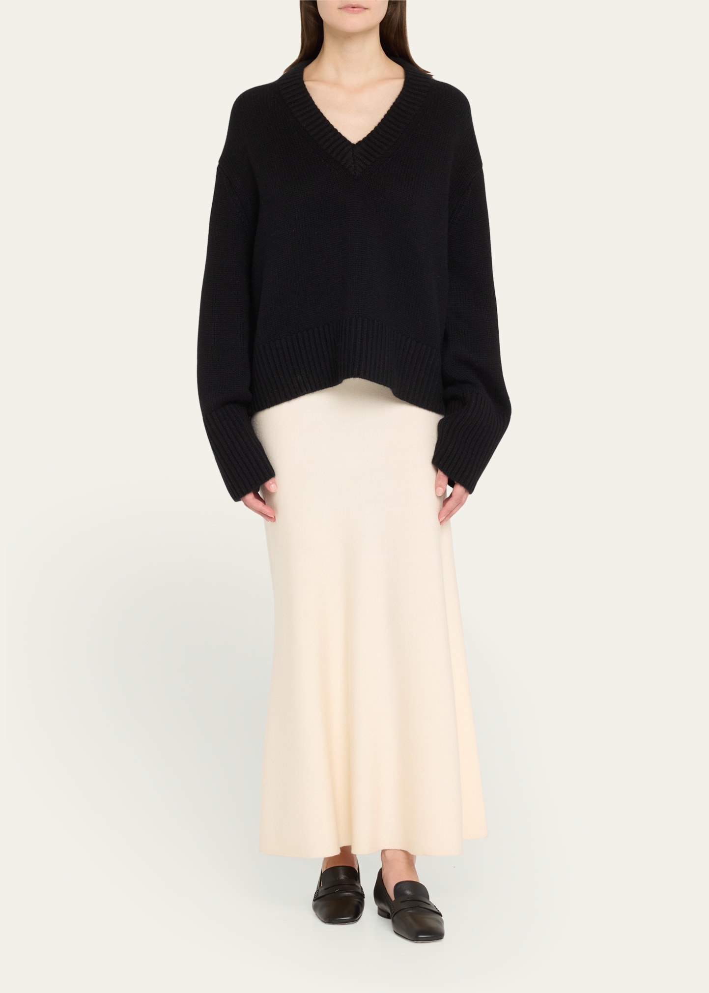 Aletta V-Neck Cashmere Knit Sweater - 2
