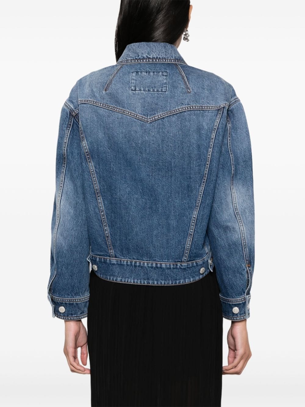 cropped denim jacket - 4