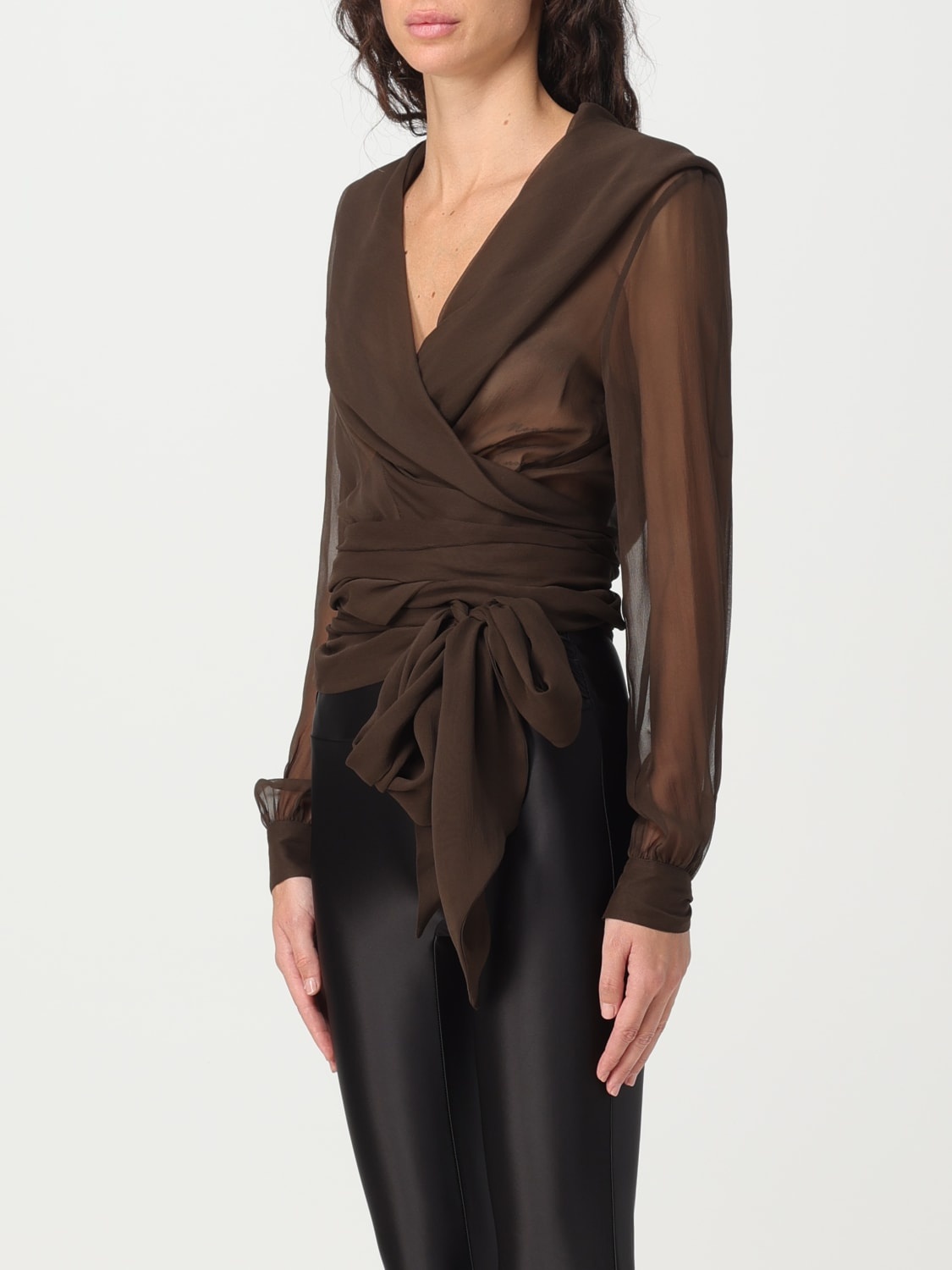 Saint Laurent blouse in organic silk with hood - 4