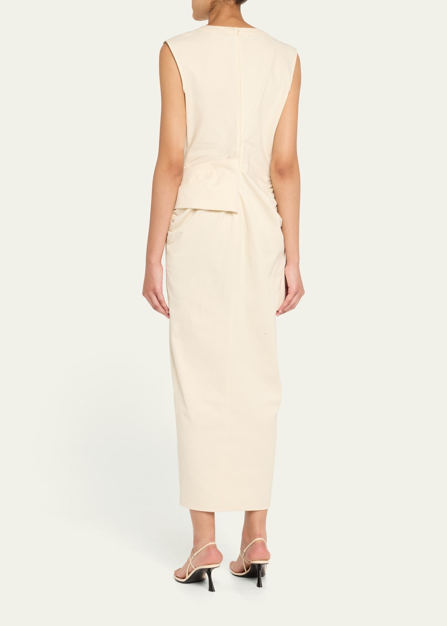 V-Neck Sleeveless Sarong Maxi Shirtdress - 3