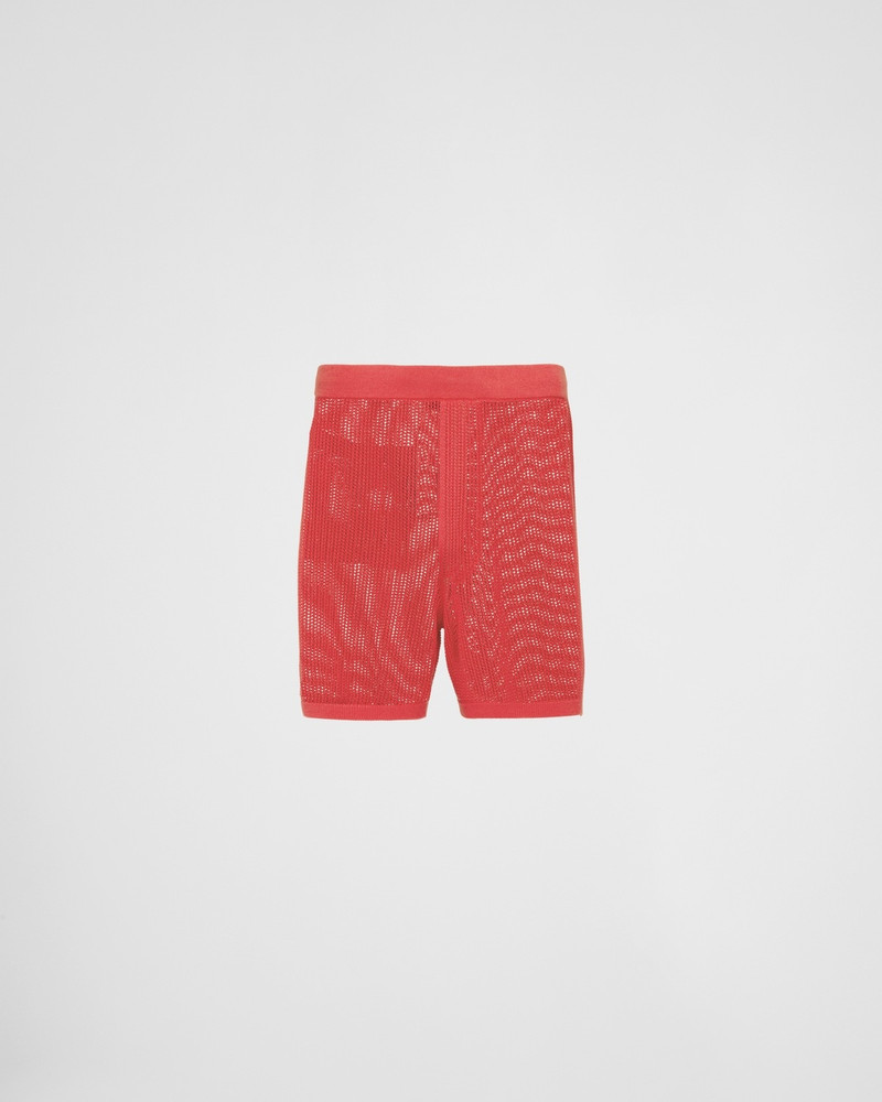 Cotton and silk mesh knit shorts 1