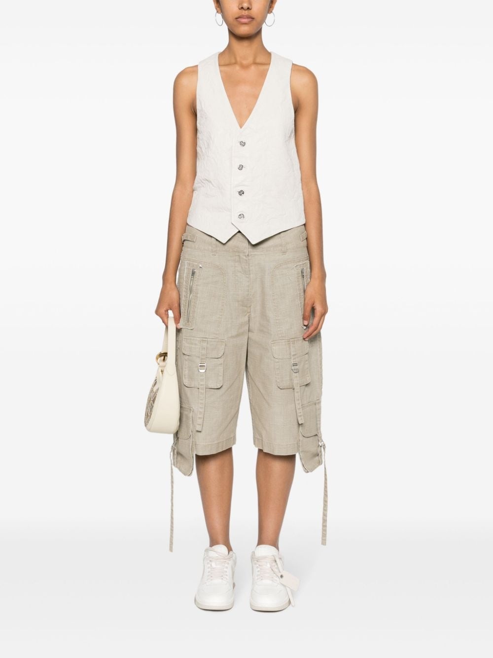 Emilie crinkled leather waistcoat - 2