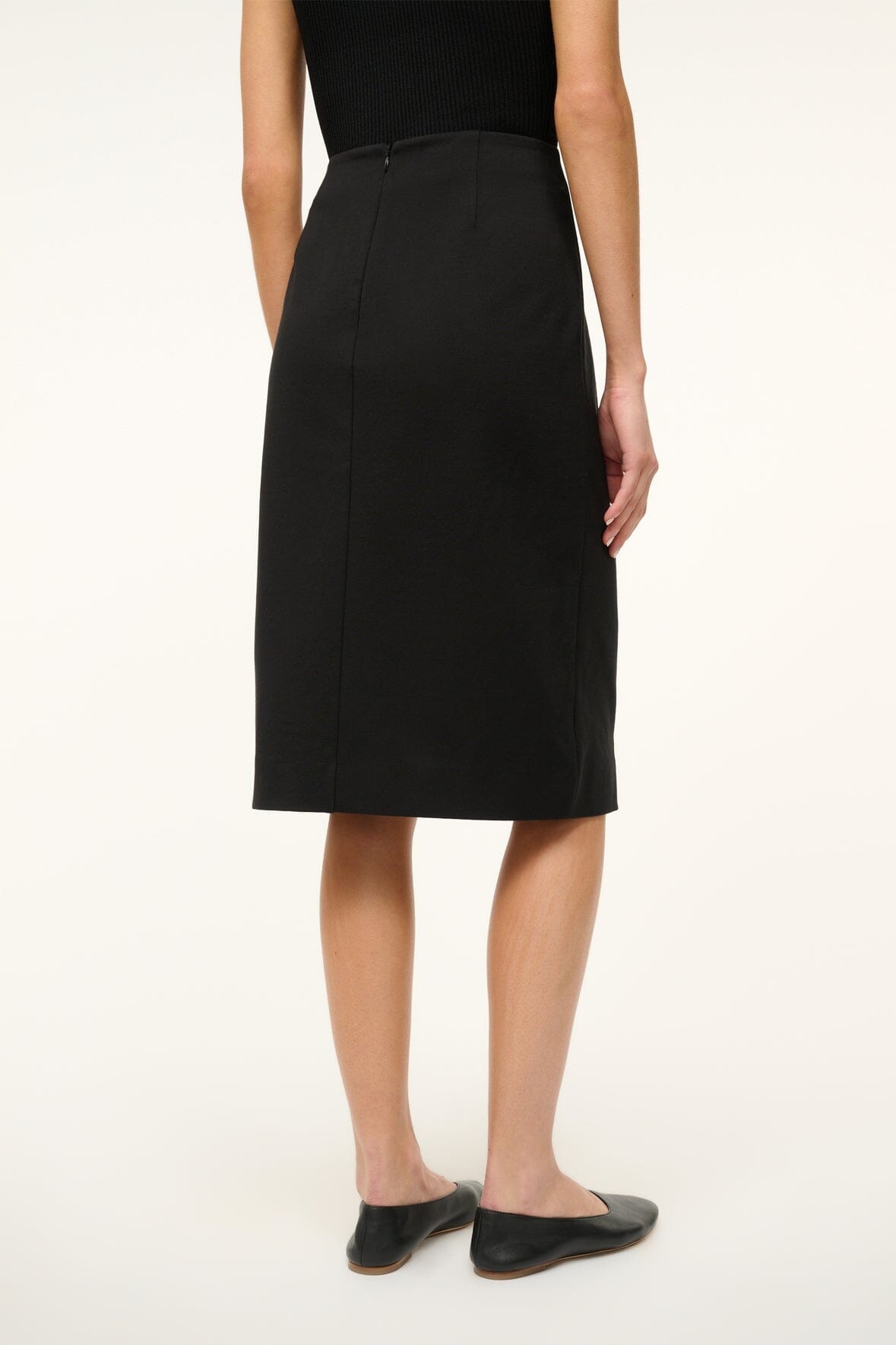 STAUD PASCALE PENCIL SKIRT BLACK - 6