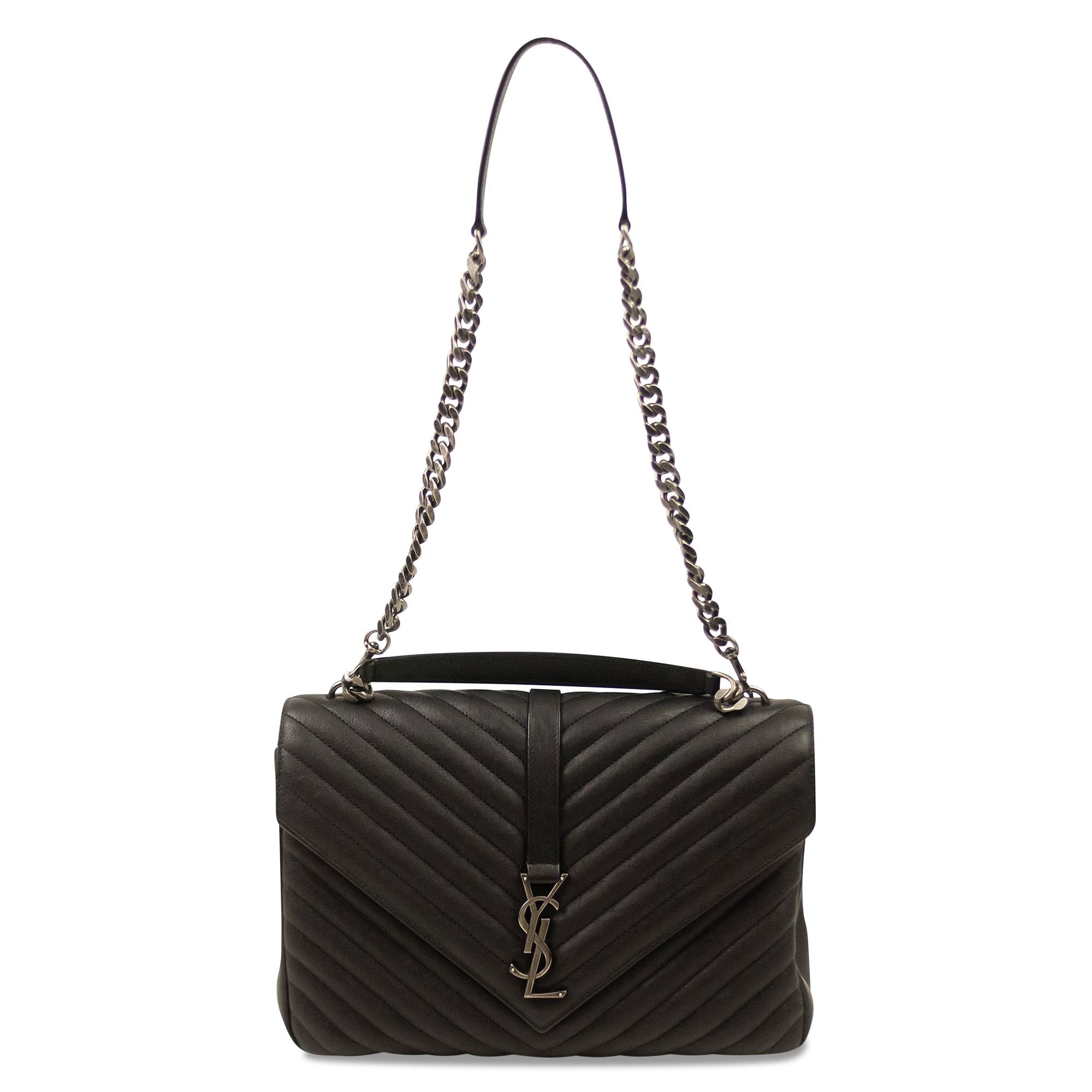 Saint Laurent Large College Chain Crossbody Bag 'Black' - 1