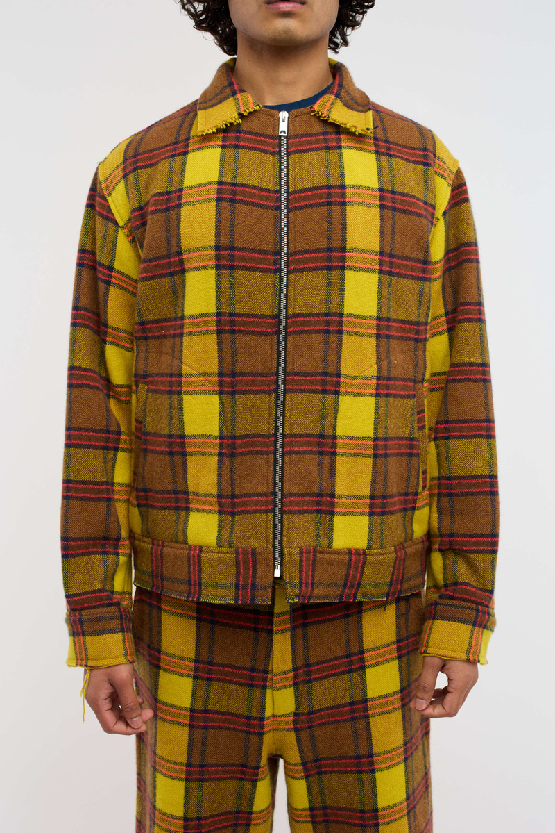 The Elder Statesman SUNSHINE PLAID DECON JACKET outlook
