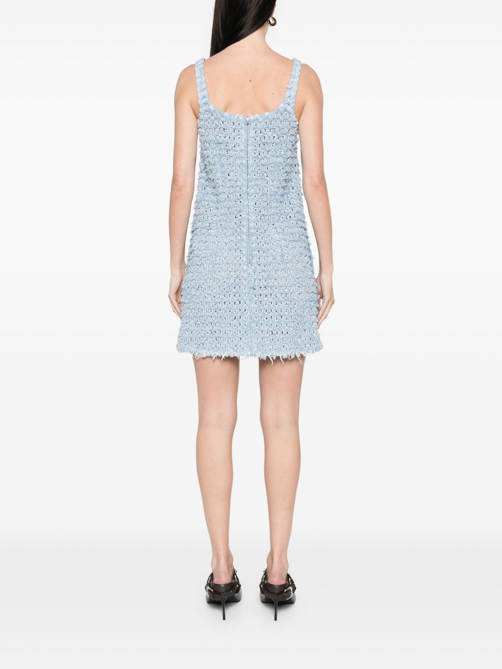 bouclé denim mini dress - 4