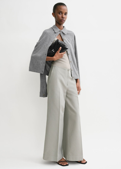 Totême Zip-front wide trousers dove outlook