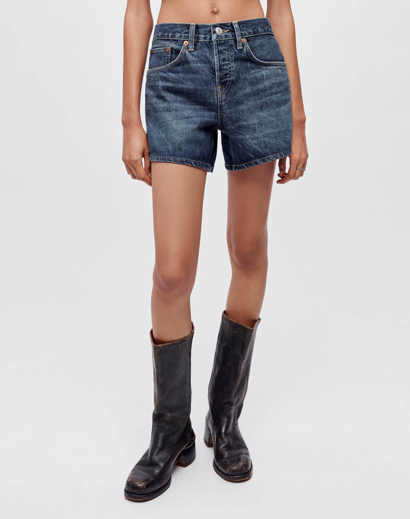 Mid Rise Boy Short - Whiskey Indigo 3