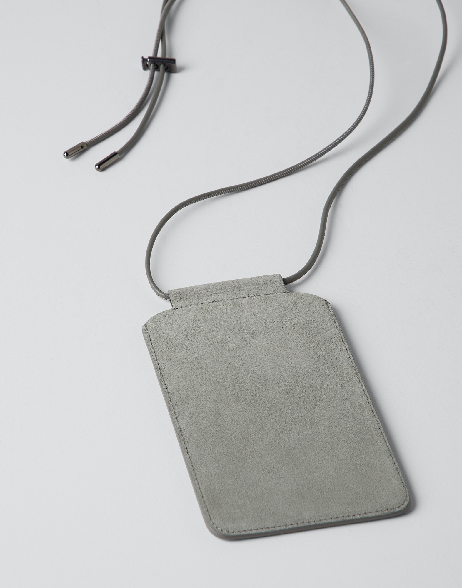 Suede phone bag with shiny trim - 2