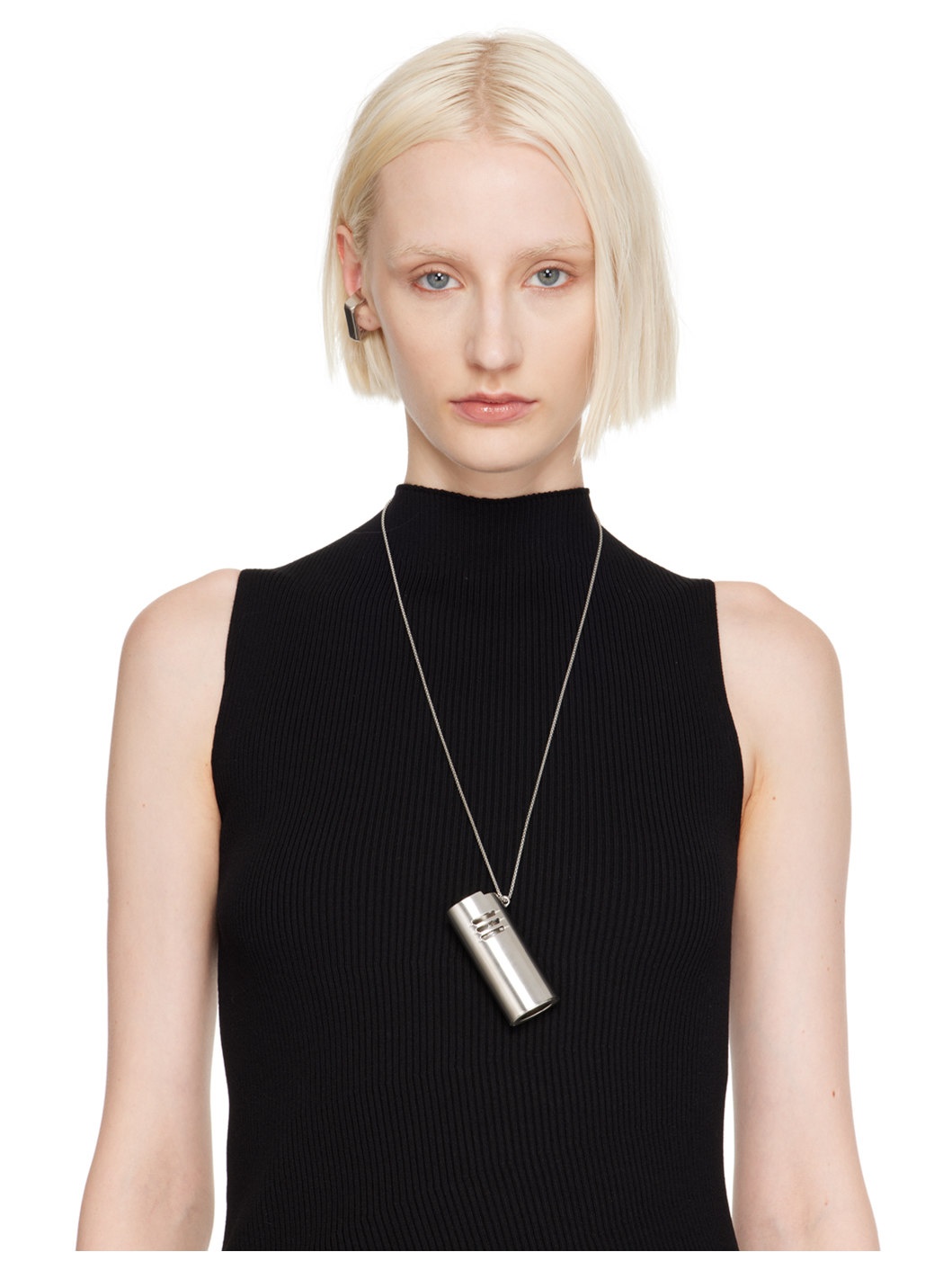 Rick Owens Silver Porterville Prong Single Ear Cuff | REVERSIBLE