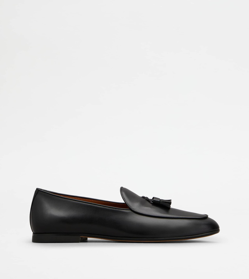 LOAFERS WITH TASSELS IN LEATHER - BLACK 1