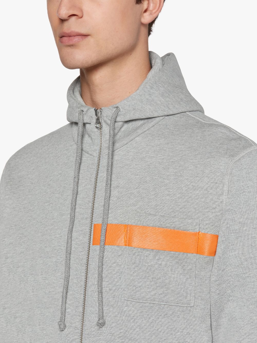 GREY X ORANGE COTTON HOODED SWEATSHIRT | GJM-208 - 5