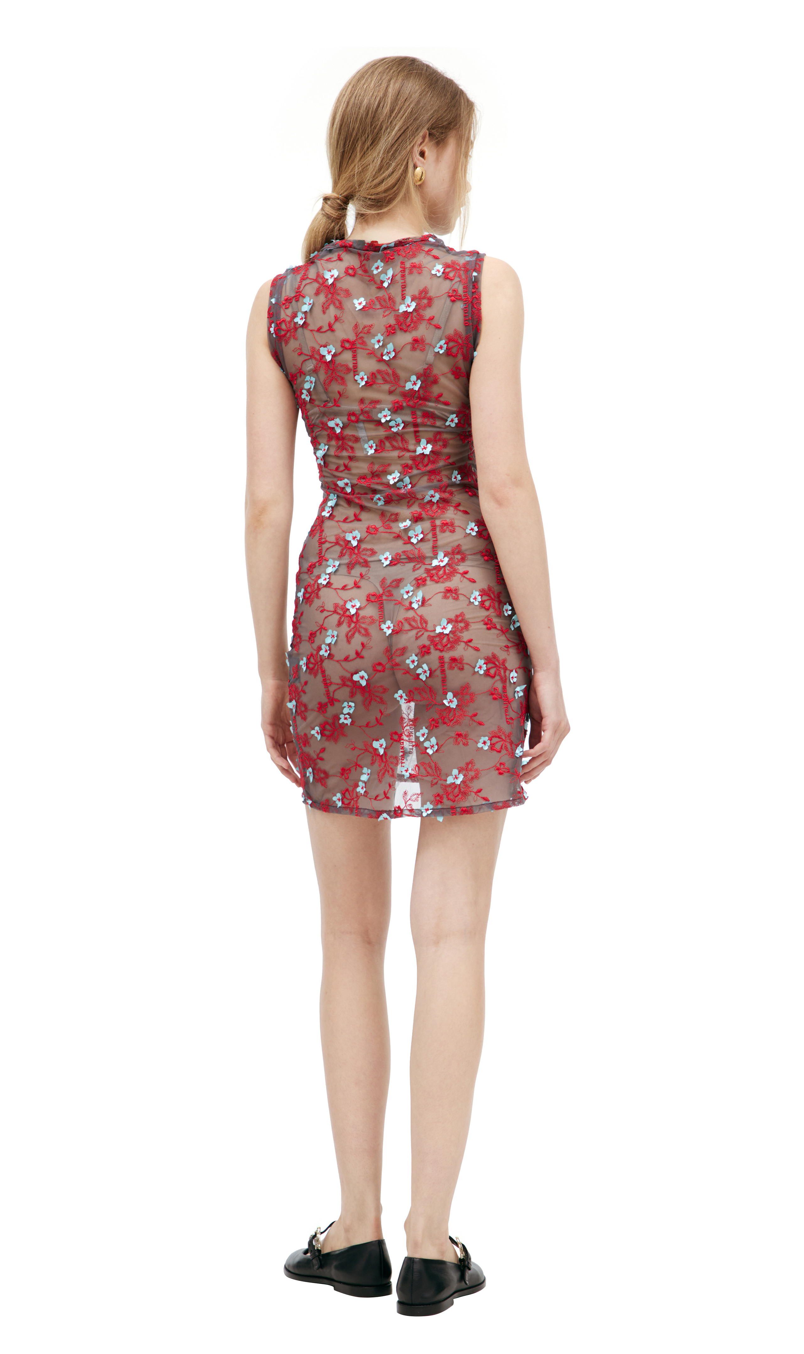 SEMI-TRANSPARENT DRESS WITH EMBROIDERY - 3