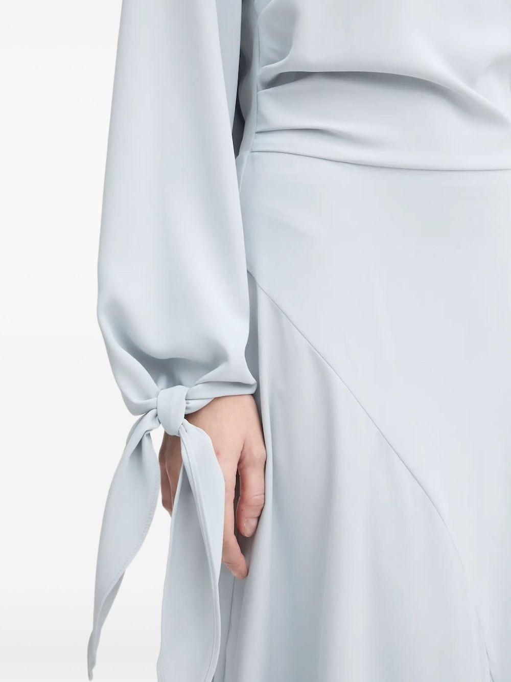 one-shoulder tie-cuff dress - 4