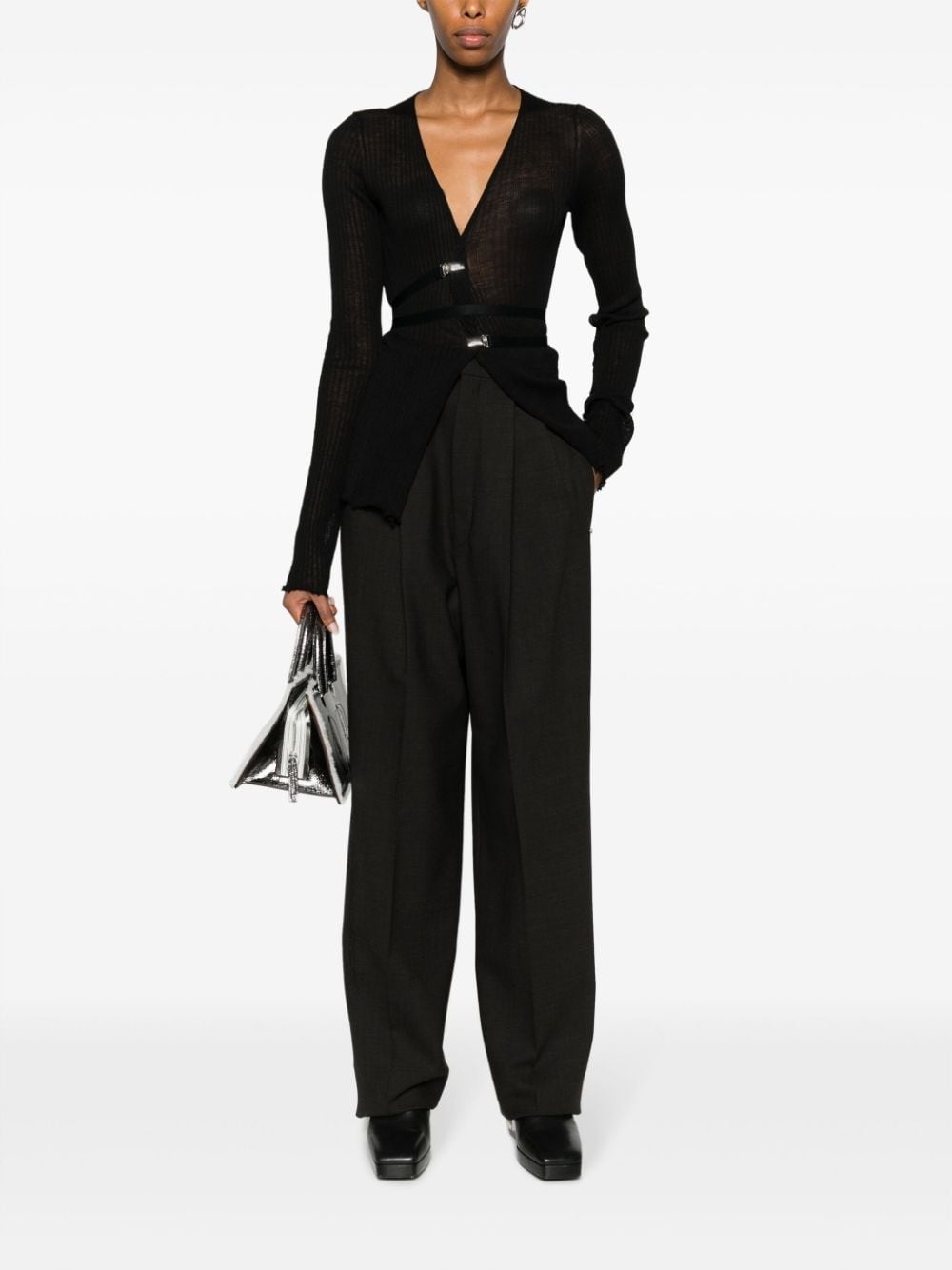 high-waist virgin wool trousers - 2