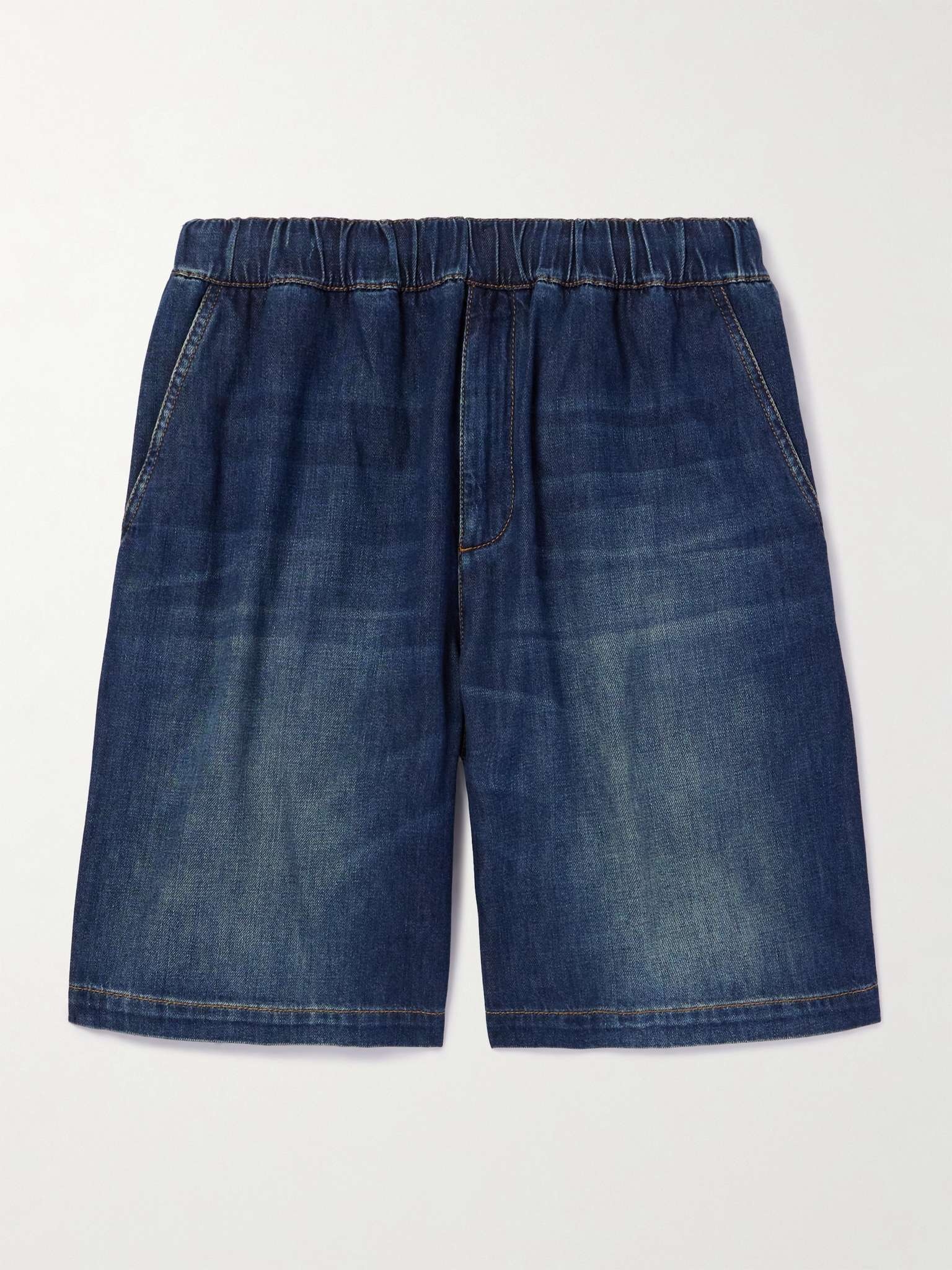 Straight-Leg Washed-Denim Shorts - 1